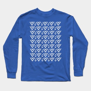 Mudcloth Pattern in Classic Blue Long Sleeve T-Shirt